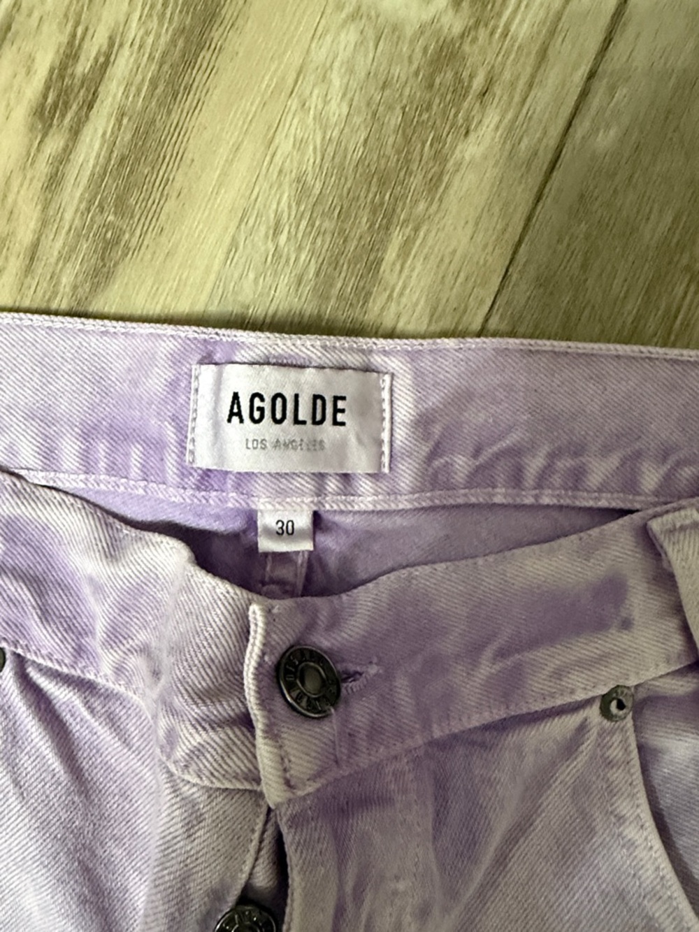 Agolde Pastel Lavender High-Rise Jeans - Picture 2 of 2